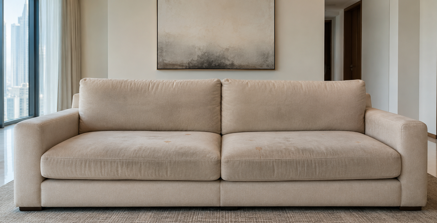 Sofa before deep clean